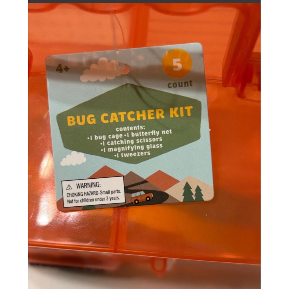 Bug Catcher Kit For Kids With Tools & Orange Camper Design Bug Cage - Picture 2 of 3